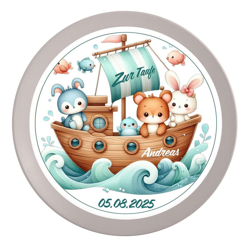 Tortenaufleger Taufe Arche-Noah 4 Name & Datum (20cm)