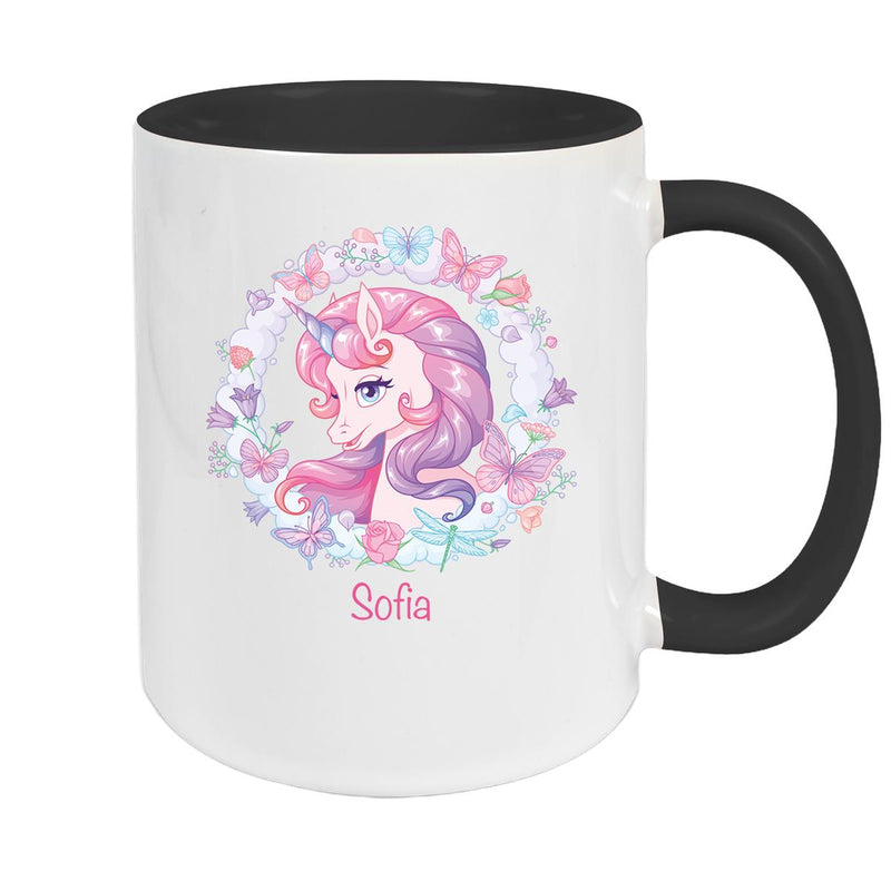Tasse Wunschname Einhorn 1 Keramik Kinderbecher personalisiert versch. Farben