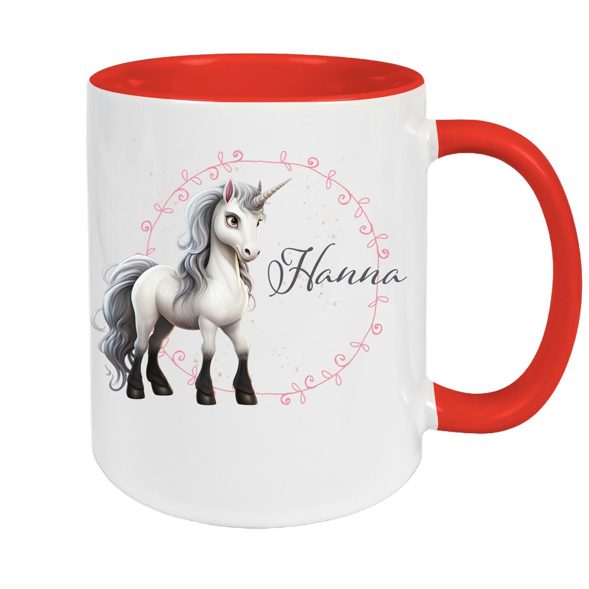 Tasse Einhorn 6 Wunschname Keramik Kinderbecher personalisiert versch. Farben