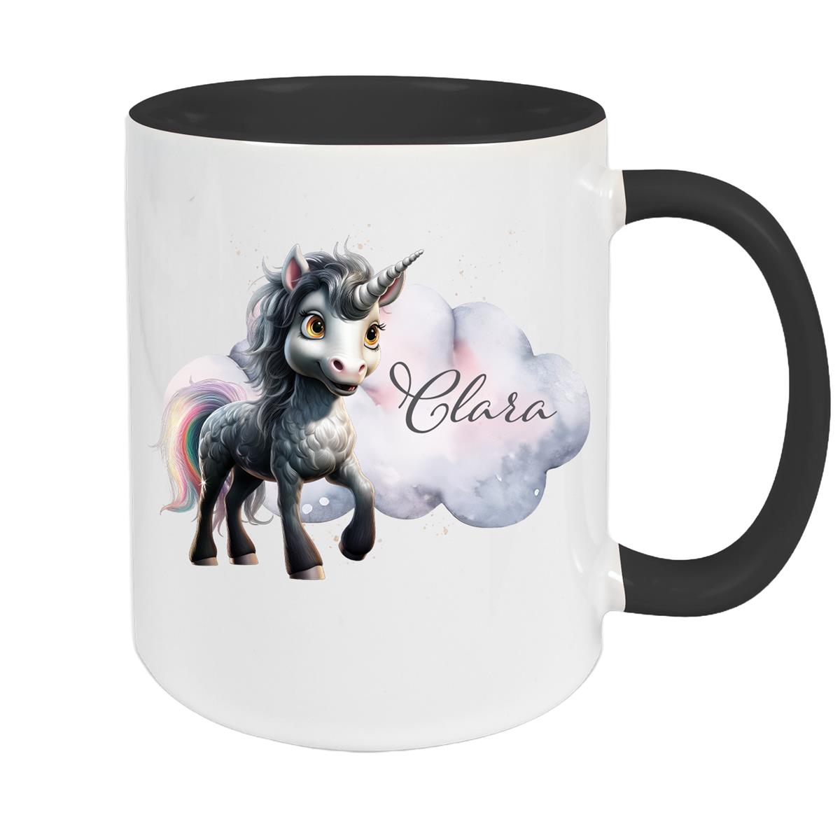 Tasse Einhorn 7 Wunschname Keramik Kinderbecher personalisiert versch. Farben