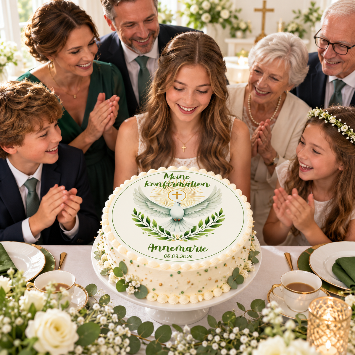 MUCKKI-PRO:6aefee3b93cf0f20aef99bc6282faf845a0efa93871cb5c1aab0d5c1346ace4d:Tortenaufleger Konfirmation Heiliger Geist 1 Name & Datum (20cm)
