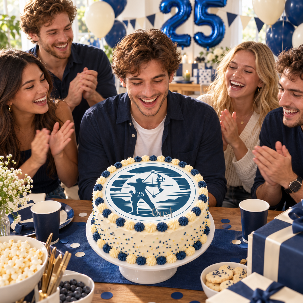 MUCKKI-PRO:e23ca6ef47e5d133262c7ba180cf5e871ceff98487eba69bf3608e28e9c15855:Tortenaufleger Geburtstag Archer 3 Name & Zahl (20cm) Fondant Papier