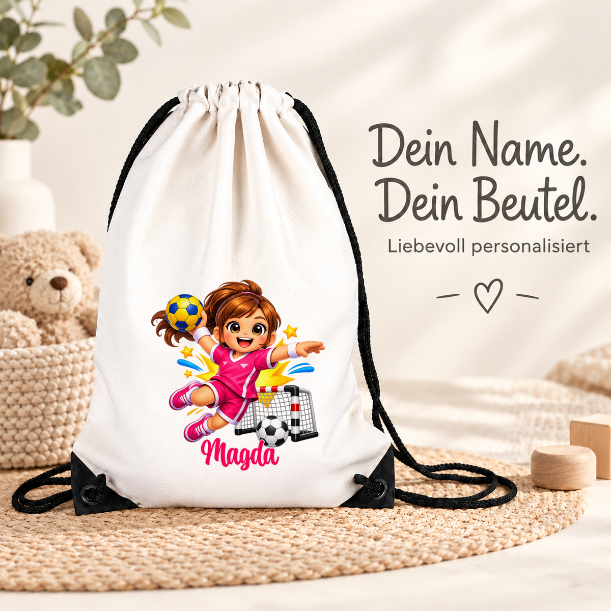 MUCKKI-PRO:c9ca45262ceb0103ad7707d82d3ddb4cfdf877443de25d3dd07ef4e67d8a4e6b:Turnbeutel Handball 2 mit Wunschname personalisiert