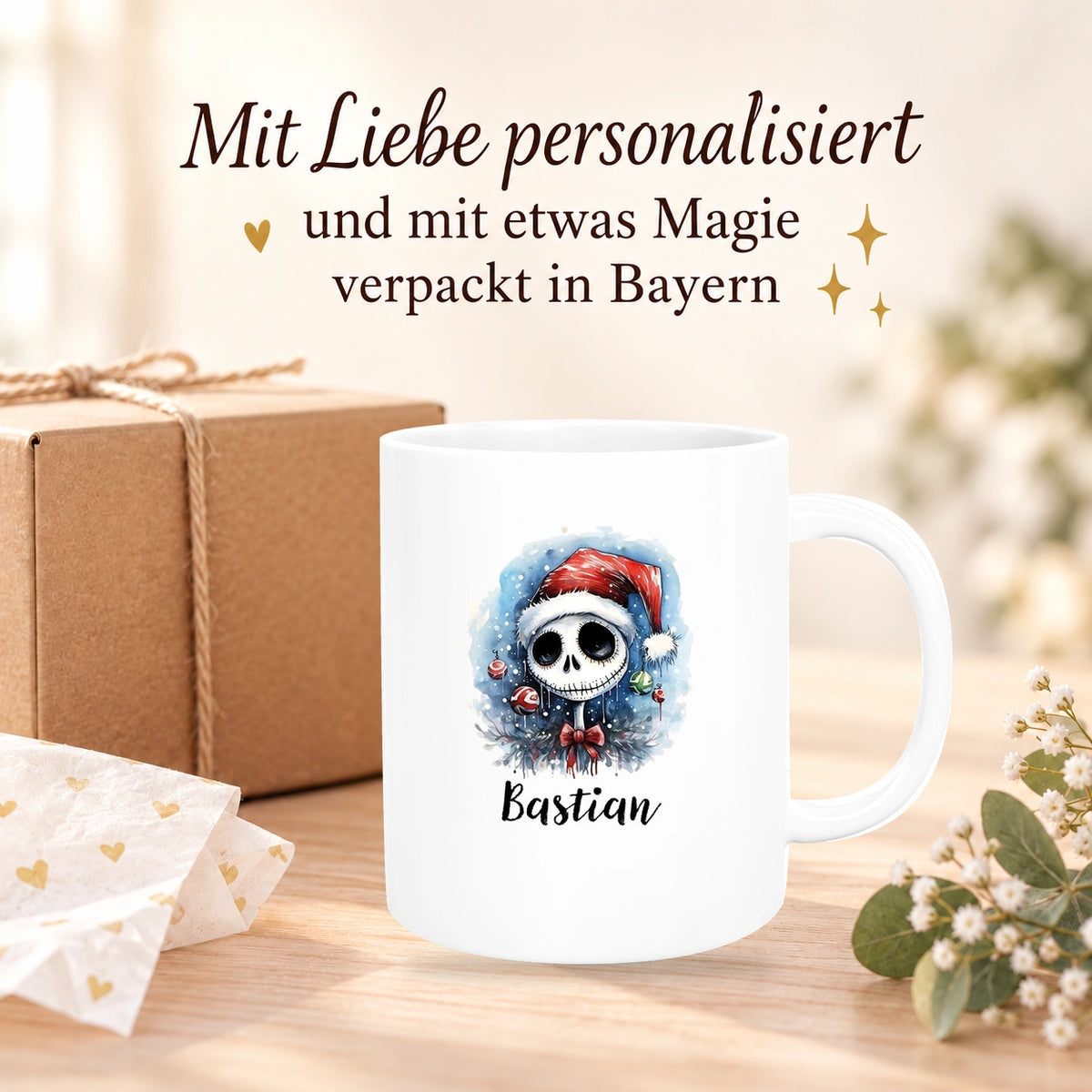 Tasse Wunschname Weihnachten Nightmare before Christmas 2 Keramik versch. Farben