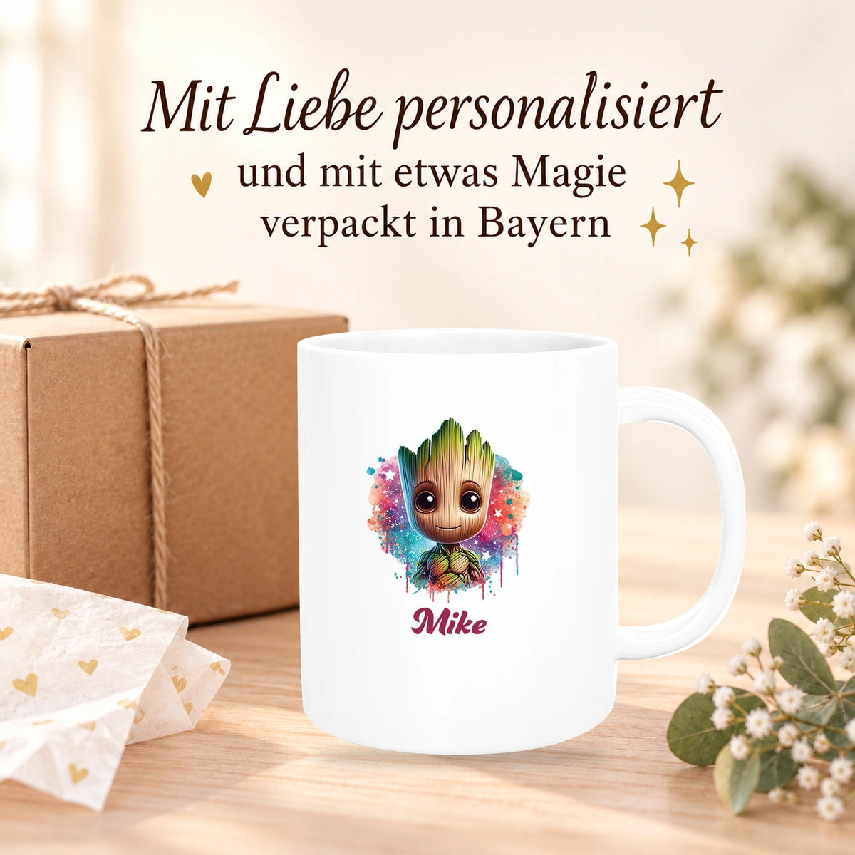 Tasse Baby-Groot 4 Wunschname Keramik Kinderbecher personalisiert versch. Farben