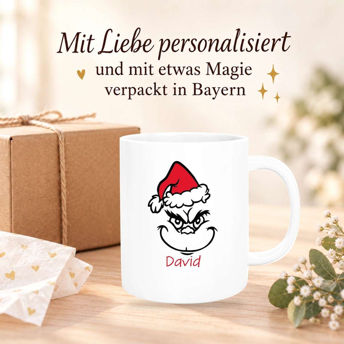 MUCKKI-PRO:0d3cf9b3f8af3c3b9c783a3367a1d645e80fabfa96b11a736d7c3c0580ec8756:Tasse Wunschname Weihnachten Grinch 11 Keramik Kinderbecher versch. Farben