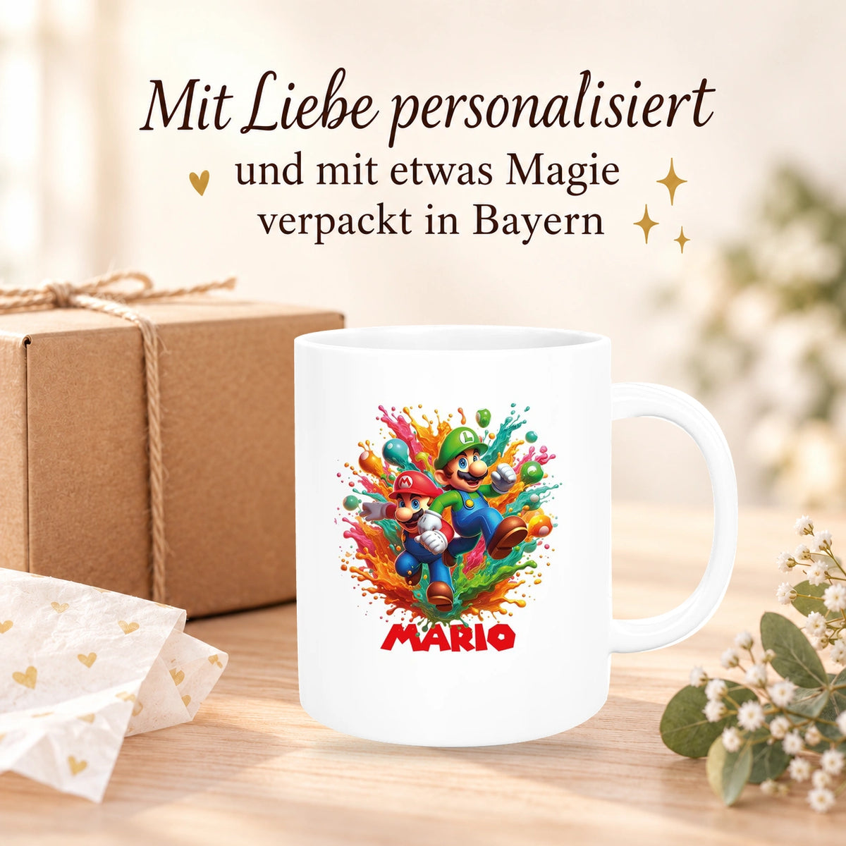 MUCKKI-PRO:701fe8ce3da5685e3a1a7cf387afd16ef9defe50f7c8b4f95f5e31f0acfc93e1:Tasse Wunschname Super-Mario 4 Keramik Kinderbecher personalisiert versch. Farben