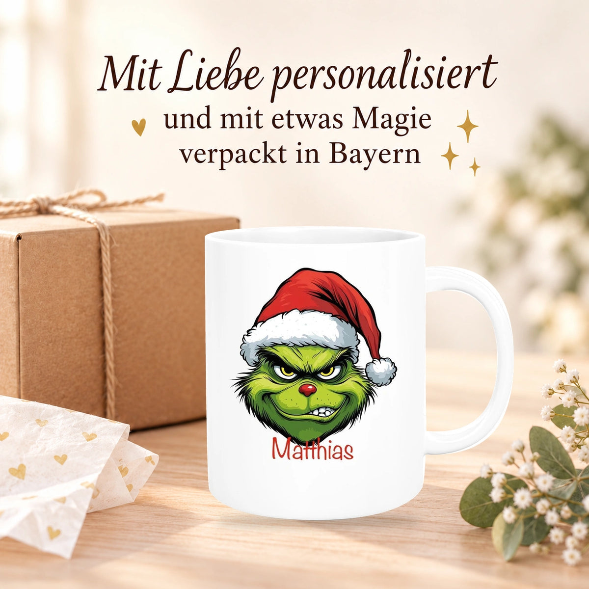 MUCKKI-PRO:f92af1084f5dd23a1896f9d31ca1e0308f8575236ffd5c1d67ef0dea94239c17:Tasse Wunschname Weihnachten Grinch 9 Keramik Kinderbecher versch. Farben