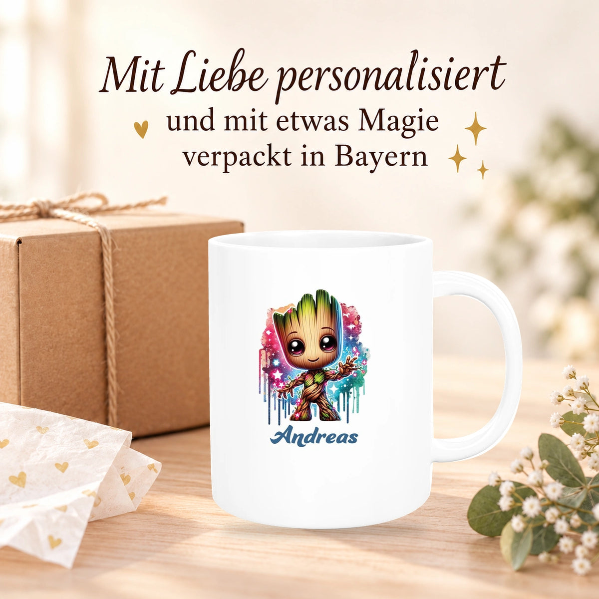 MUCKKI-PRO:6fb471ab981215445bb2752d54047d83ba9f8d602907cdadbf3bb0f14bc811f5:Tasse Baby-Groot 2 Wunschname Keramik Kinderbecher personalisiert versch. Farben