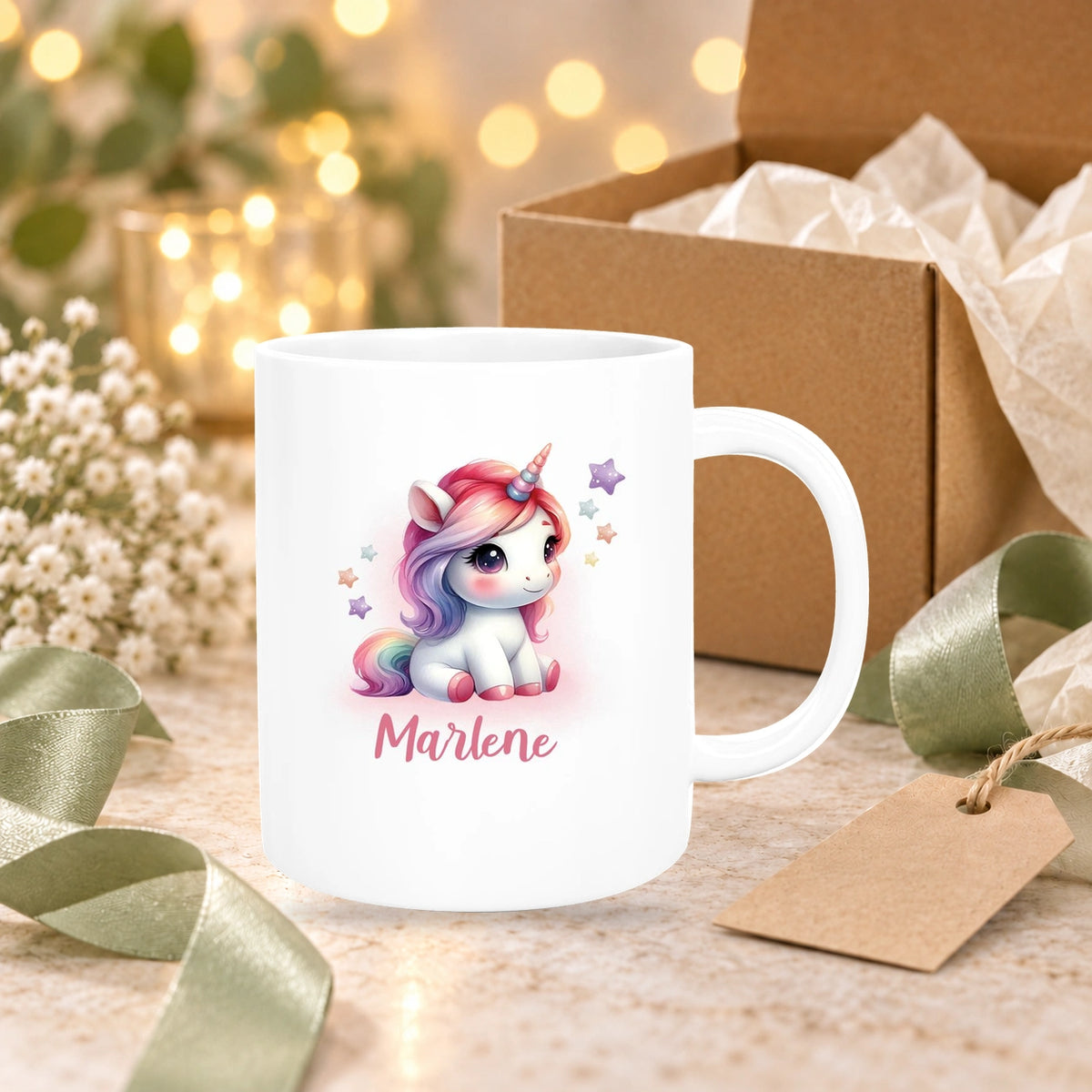 MUCKKI-PRO:6b6c2348f6d81c1769f09c39c57b834ef338f97e9618326c1dcf04cbf5708ae3:Tasse Einhorn 10 Wunschname Keramik Kinderbecher personalisiert versch. Farben