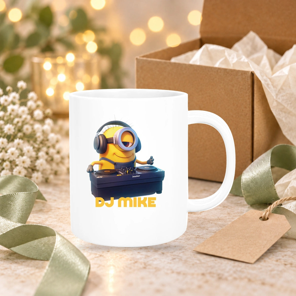 MUCKKI-PRO:83c994b61efef726f1318f2ae6374effb67a235daa2492315280defb028df032:Tasse Minions Kinder Minion 9 DJ Wunschname Keramik Kinderbecher personalisiert versch. Farben