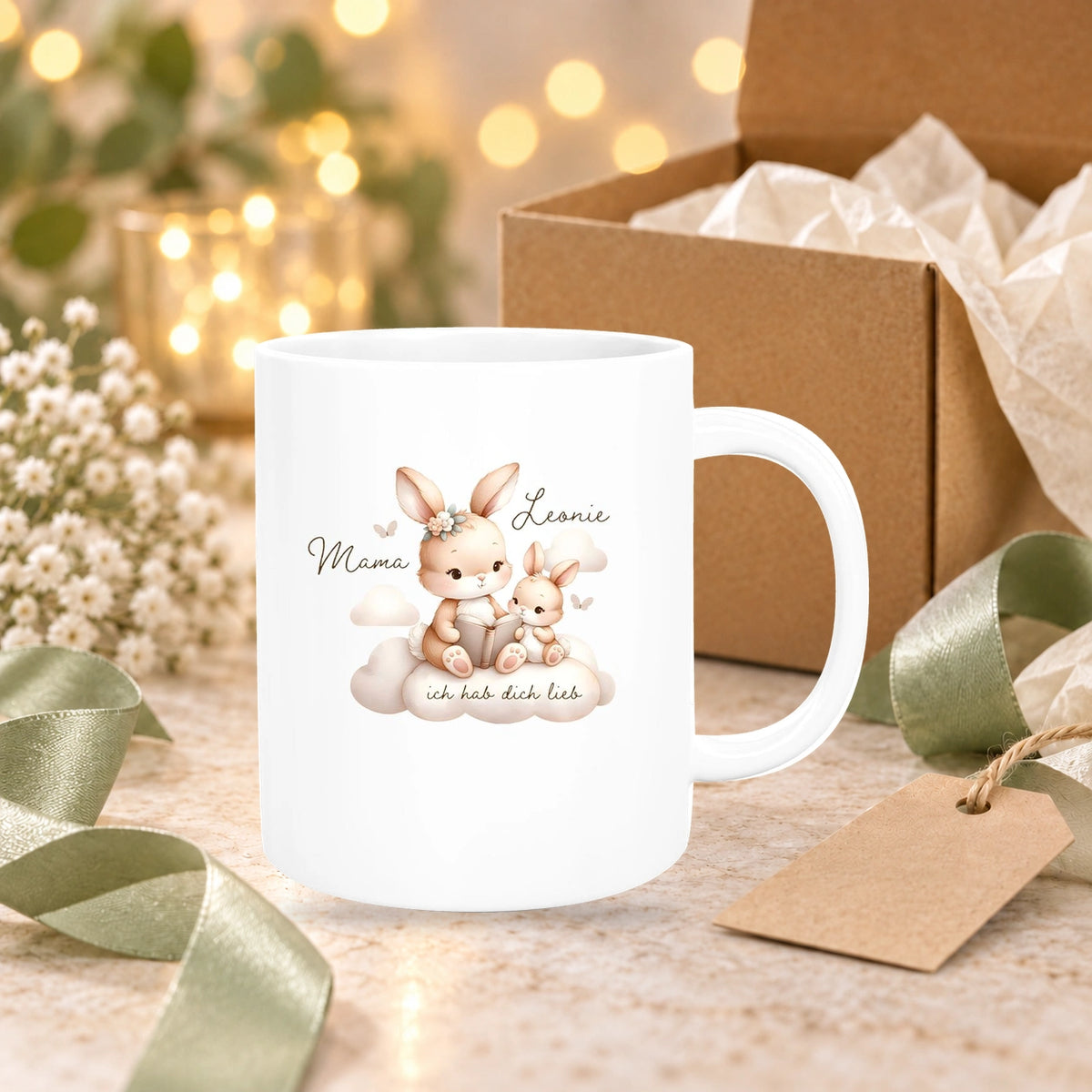 Tasse Muttertag 6 Wunschnamen Keramik Personalisiert versch. Farben
