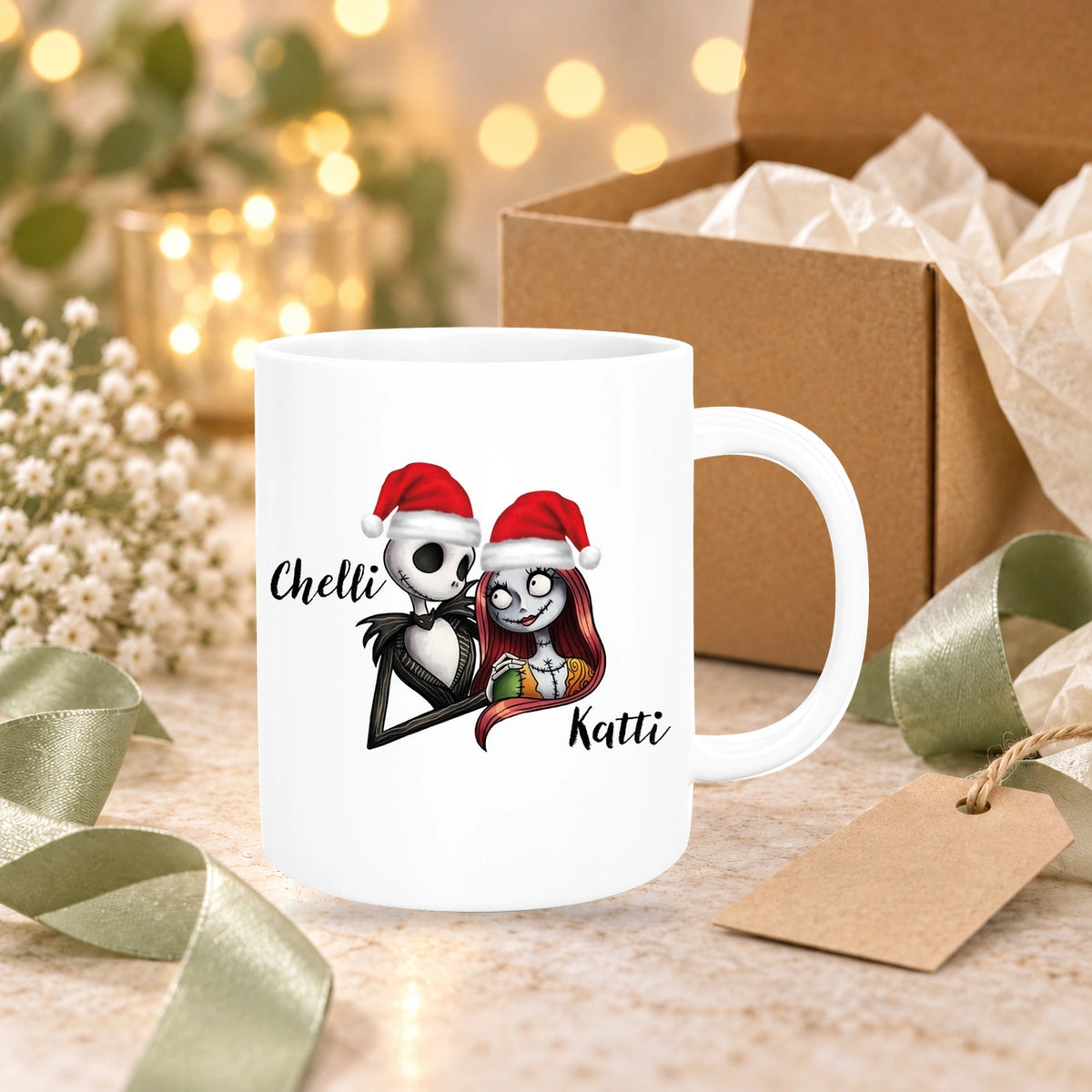 Tasse Wunschname Weihnachten Skull Nightmare before Christmas 3 Keramik versch. Farben