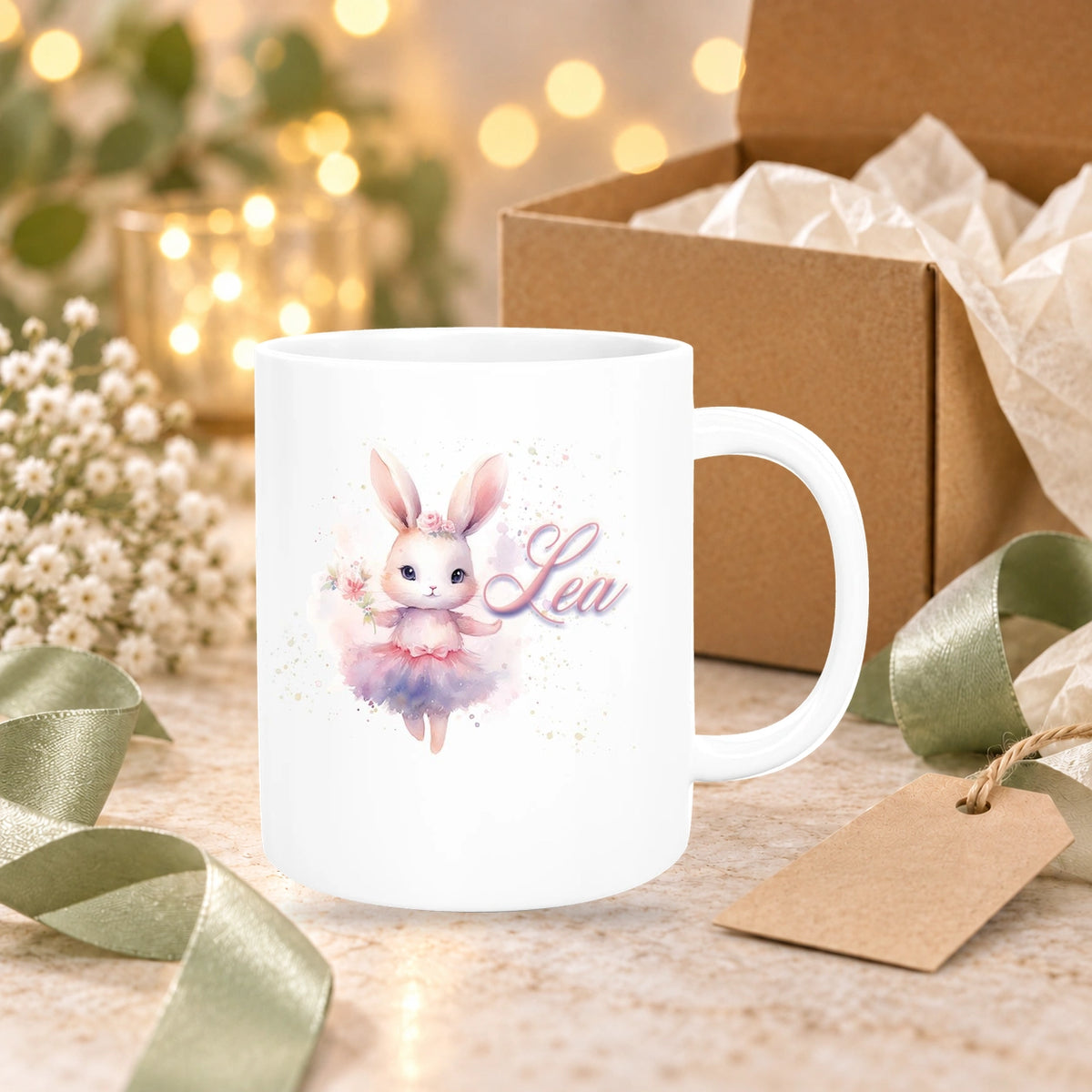 Tasse Ballerina 4 Wunschname Keramik Kinderbecher personalisiert versch. Farben