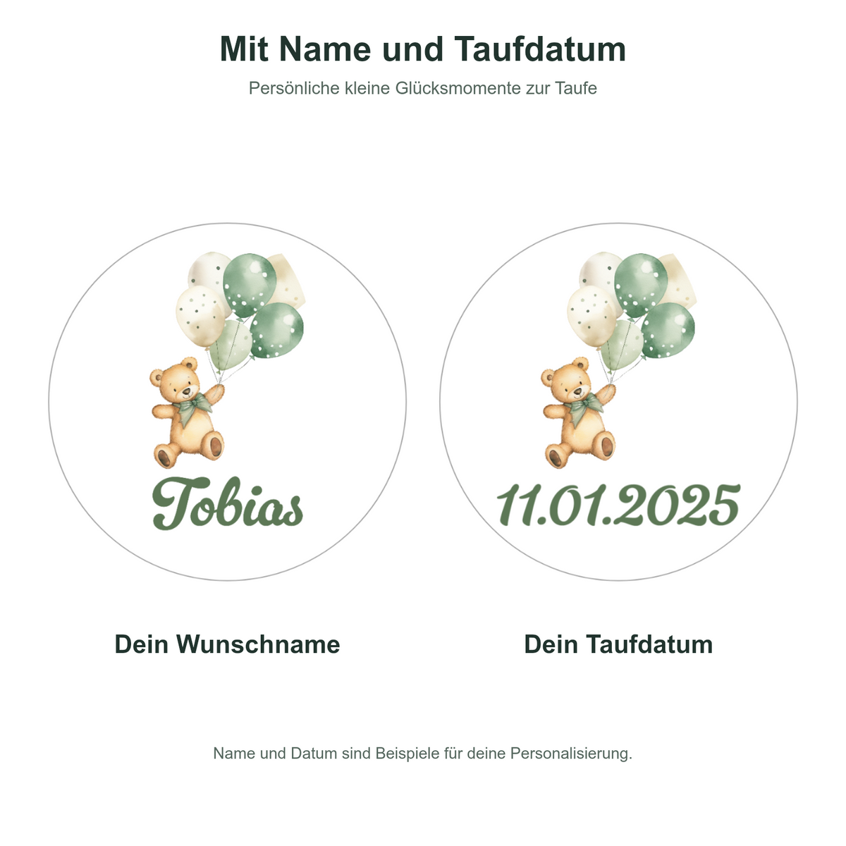 MUCKKI-PRO:5488f9c0547419c6a720f0fbe67d6478f4d48c026250f71ffa585ba0841c385f:Muffinaufleger Taufe Bär 1 – 12 Stück à 6 cm mit Name und Taufdatum