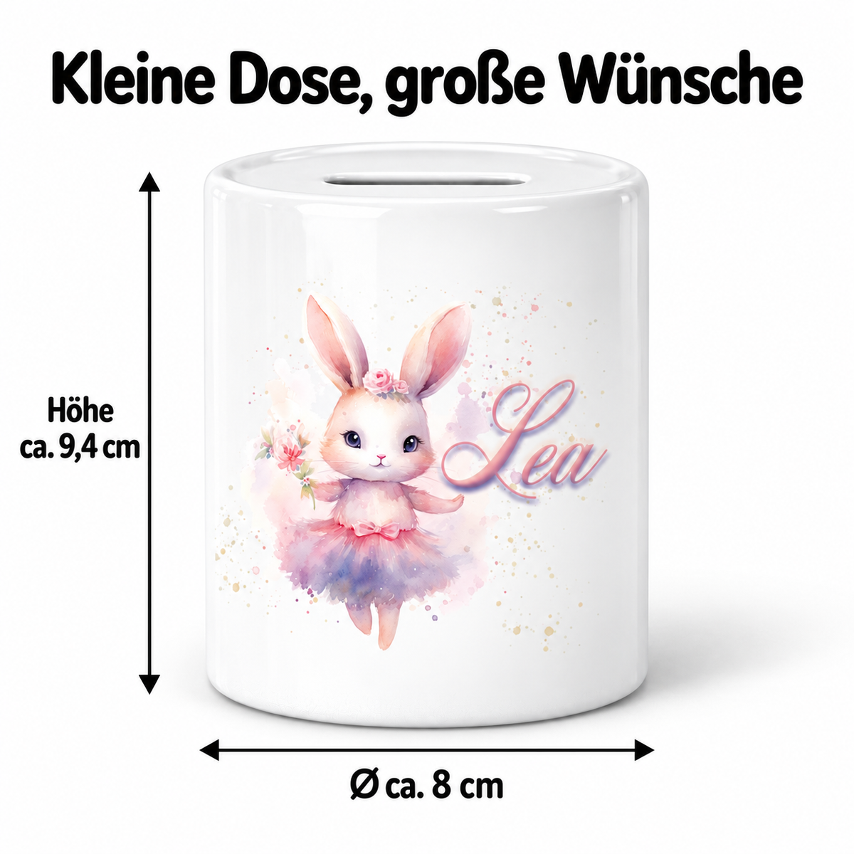MUCKKI-PRO:fbac8eee2cf4a4de68d638b4dfc11d0ec42c6003351e7e0ae421f146e3ae6ba8:Spardose mit Wunschname Ballerina 4 personalisiert