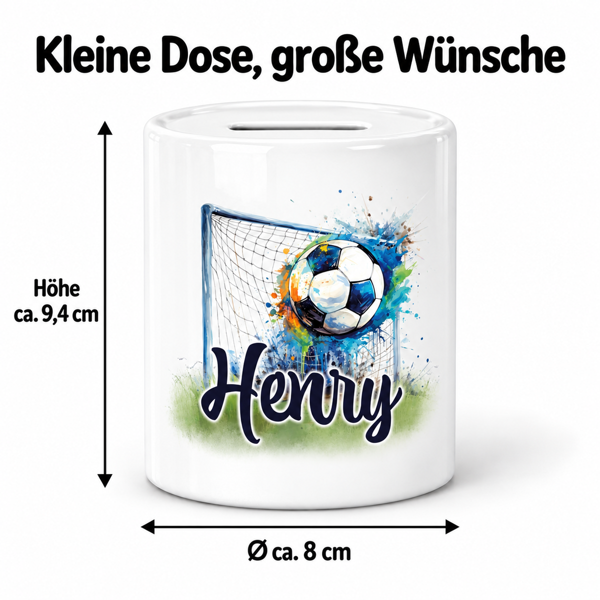 MUCKKI-PRO:5b3e5a5912720cf4bd2e7cdaed27eb2bfc07d3535bfa257908980bcc1284f2b4:Spardose mit Wunschname Fußball 13 personalisiert