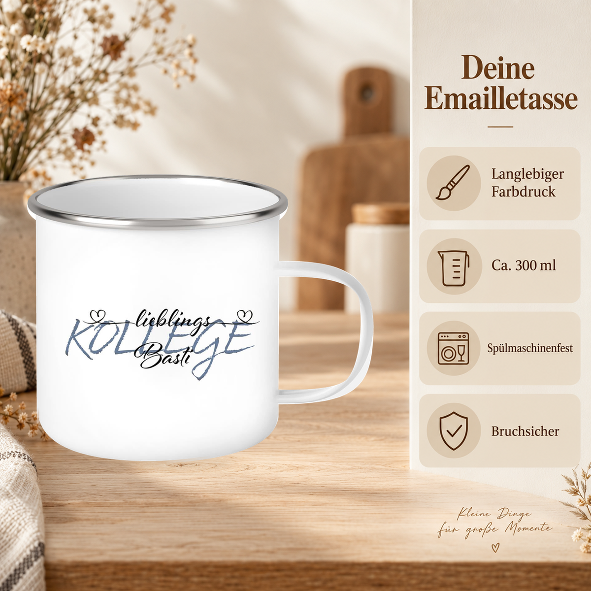 MUCKKI-PRO:ca265dad148a1183b7c7c273015f7f84e600c379645bf020cf0afafbca2e2e5b:Tasse Wunschname Lieblings-Kollege 2 Emaille personalisiert