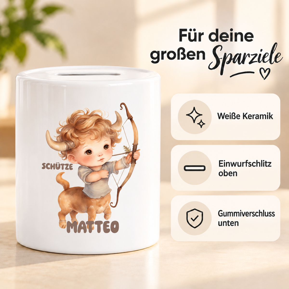 MUCKKI-PRO:2c0bd525ea91dadb8a75ad98ba7021ec786e8f39afcf8c18e48cdec417f4062c:Spardose mit Wunschname Sternzeichen Schütze 1 personalisiert