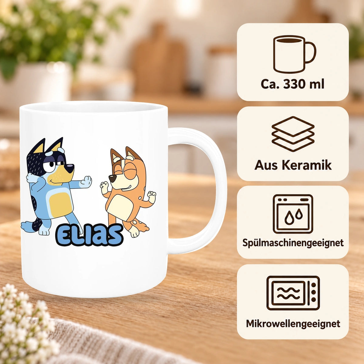 MUCKKI-PRO:a04ec0f6023a539f382f5d07ade8afc9f00441cbdd259c3c2fc2c0440caa0dad:Tasse Bluey 1 Wunschname Keramik Kinderbecher personalisiert versch. Farben