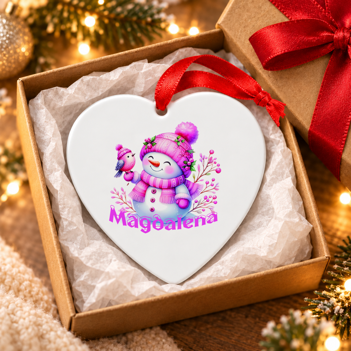 MUCKKI-PRO:ed9e6e66ce03728194adb521c12bc89c9bd5ea4bc9484fab058c1e5ae8e1e4ec:Weihnachtsanhänger personalisiert Schneemann 1 mit Wunschnamen – Rund, Stern, Herz oder Glocke