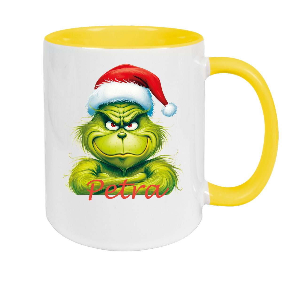 Tasse Wunschname Weihnachten Grinch 2 Keramik Kinderbecher versch. Farben