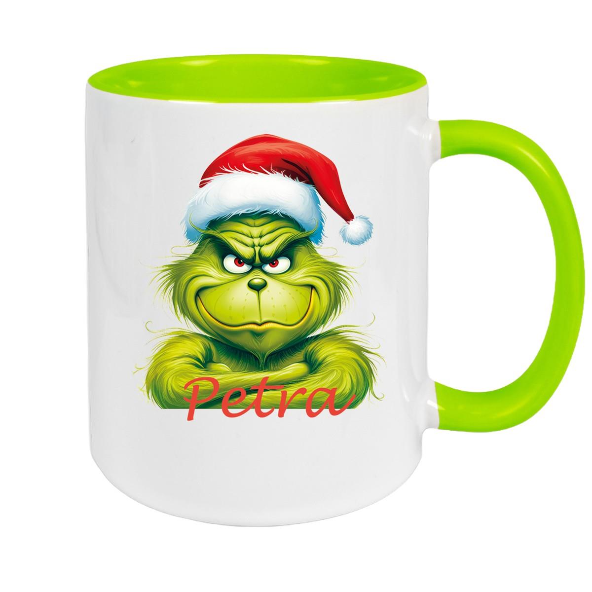 Tasse Wunschname Weihnachten Grinch 2 Keramik Kinderbecher versch. Farben