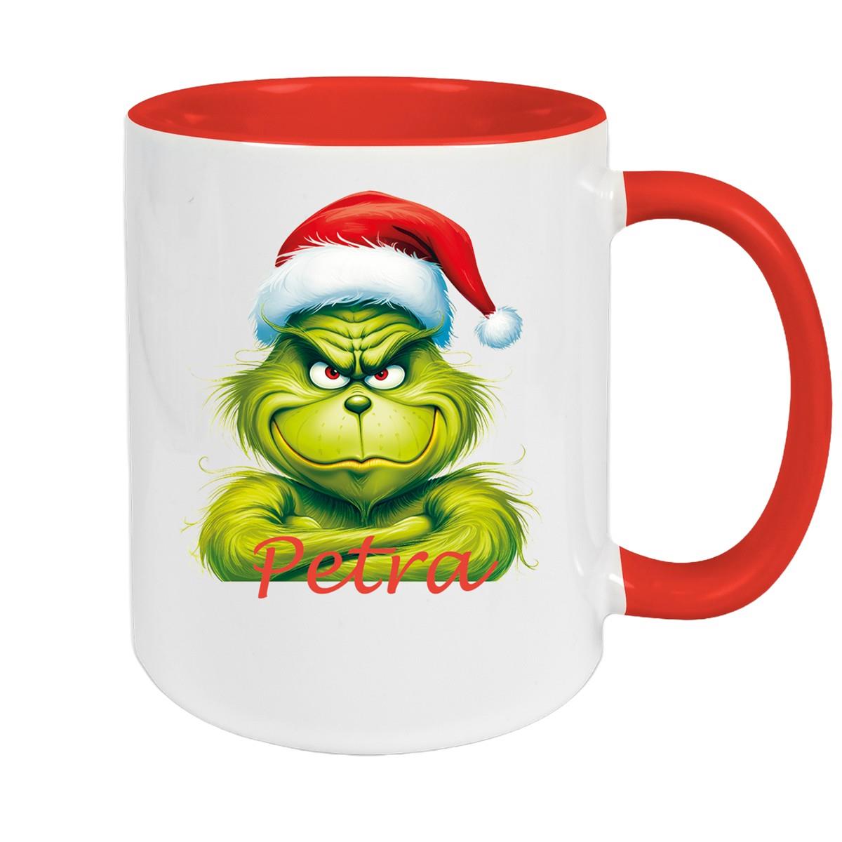 Tasse Wunschname Weihnachten Grinch 2 Keramik Kinderbecher versch. Farben