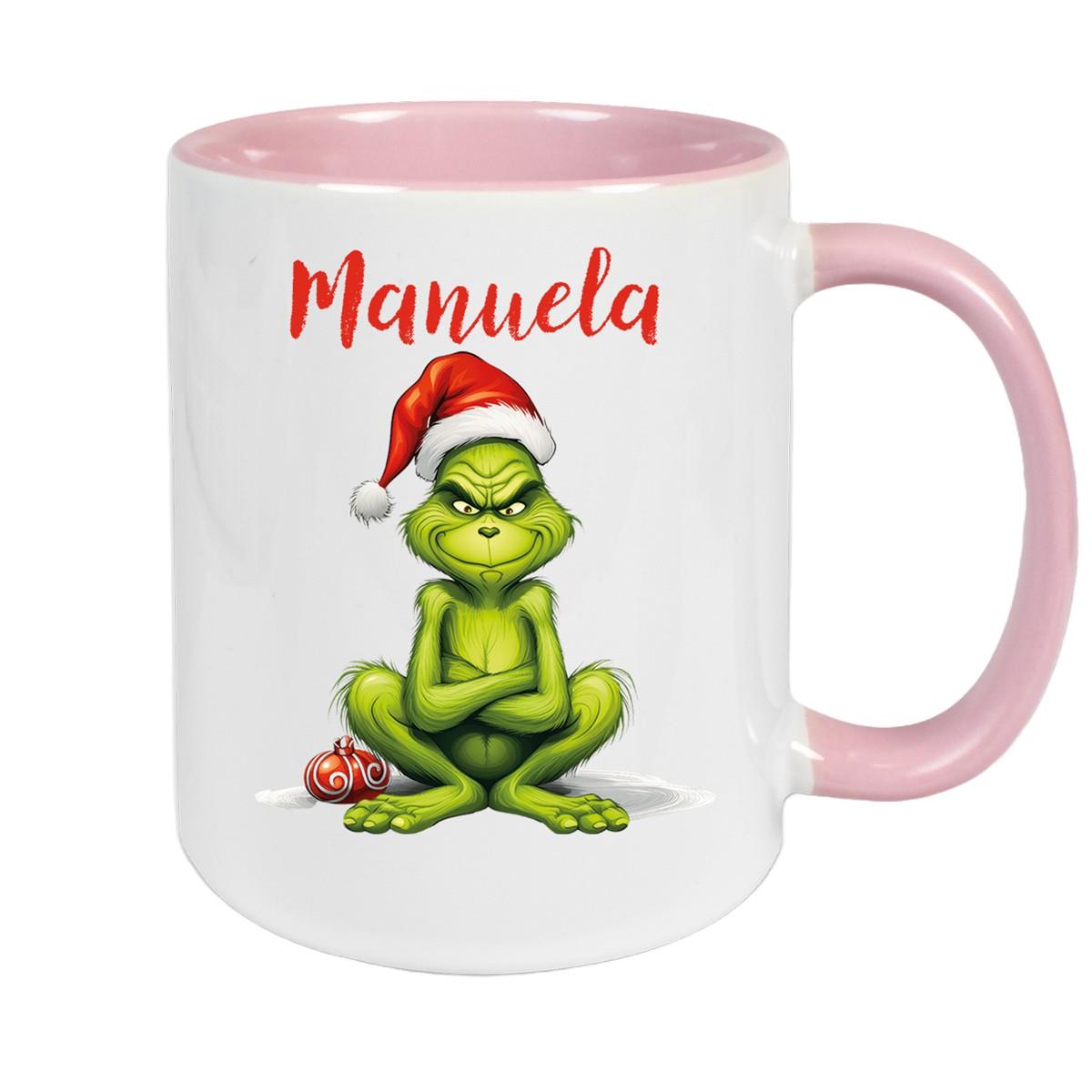 Tasse Wunschname Weihnachten Grinch 4 Keramik Kinderbecher versch. Farben