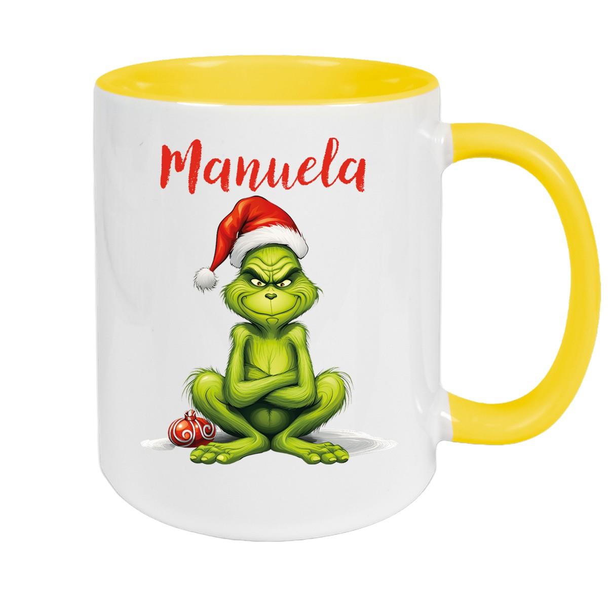 Tasse Wunschname Weihnachten Grinch 4 Keramik Kinderbecher versch. Farben