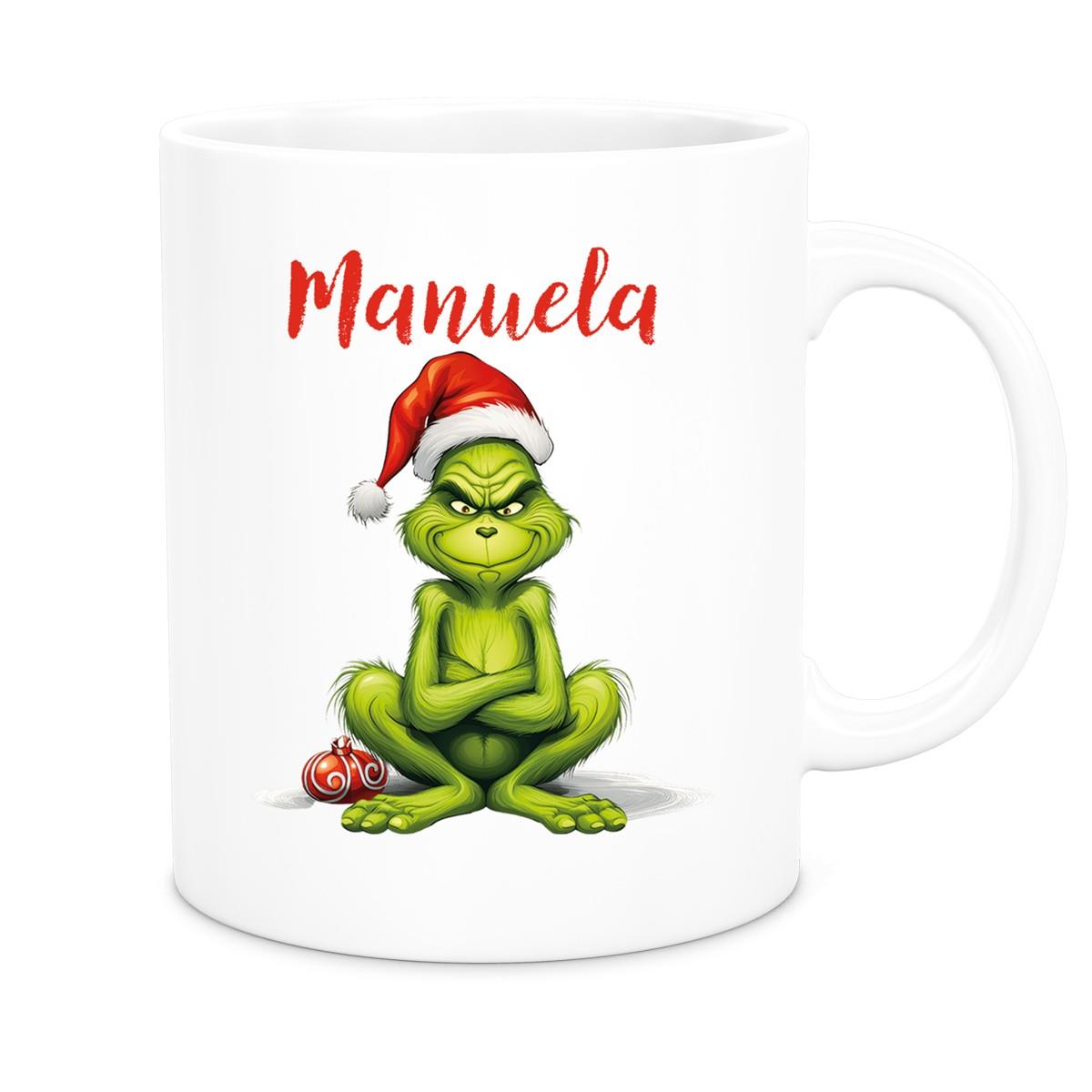 Tasse Wunschname Weihnachten Grinch 4 Keramik Kinderbecher versch. Farben
