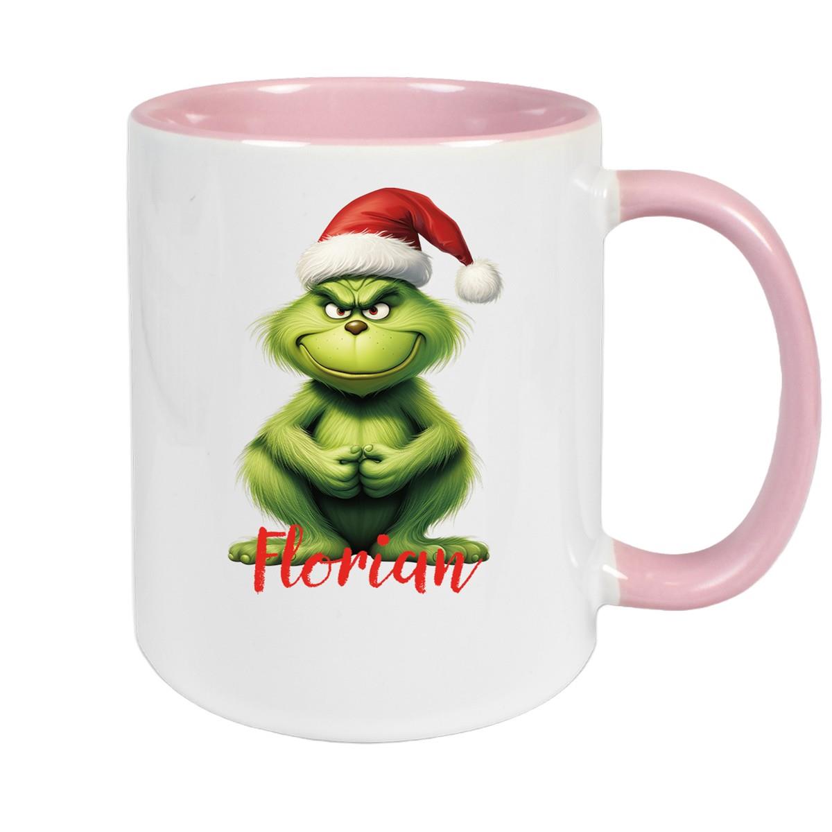 Tasse Wunschname Weihnachten Grinch 5 Keramik Kinderbecher versch. Farben