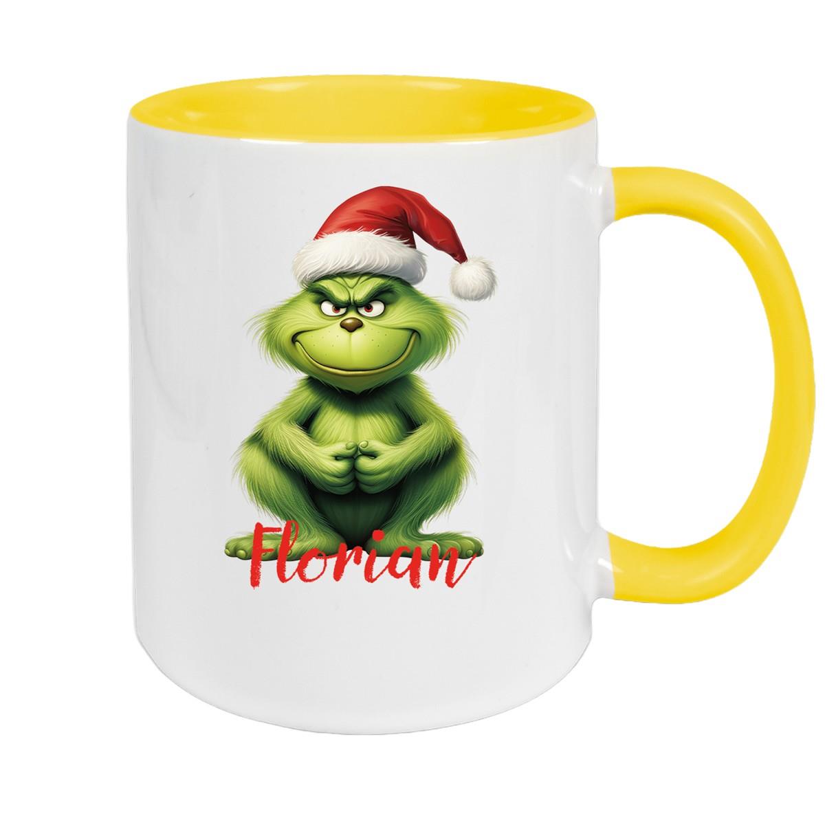 Tasse Wunschname Weihnachten Grinch 5 Keramik Kinderbecher versch. Farben