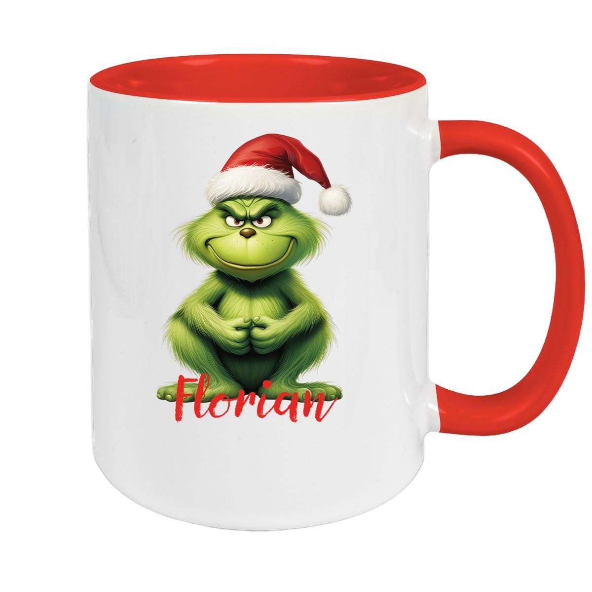 Tasse Wunschname Weihnachten Grinch 5 Keramik Kinderbecher versch. Farben