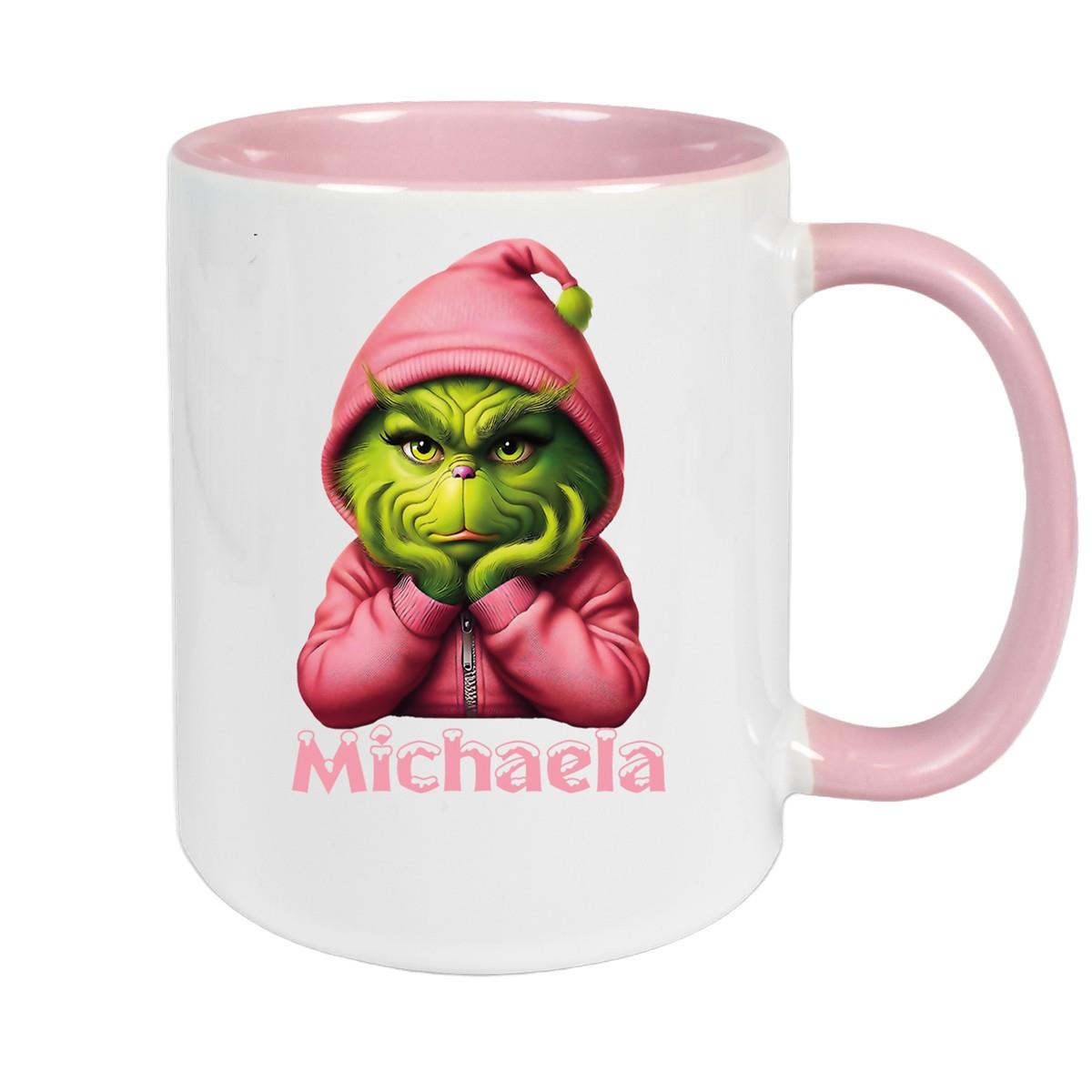 Tasse Wunschname Weihnachten Grinch 10 Keramik Kinderbecher versch. Farben