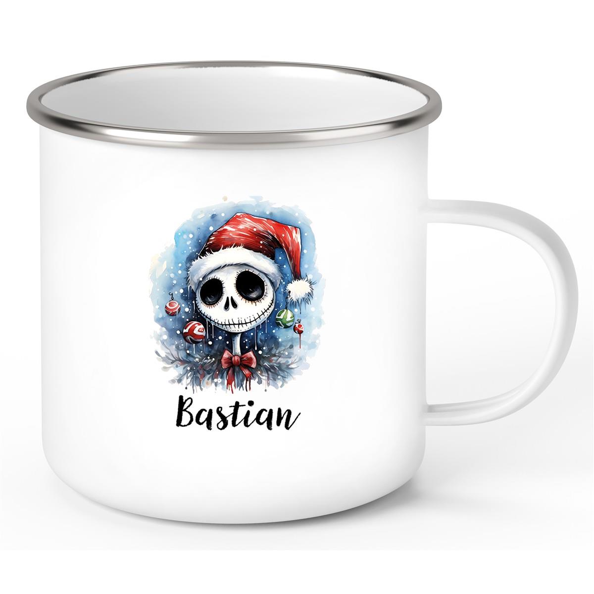Tasse Wunschname Weihnachten Nightmare before Christmas 2 Emaille