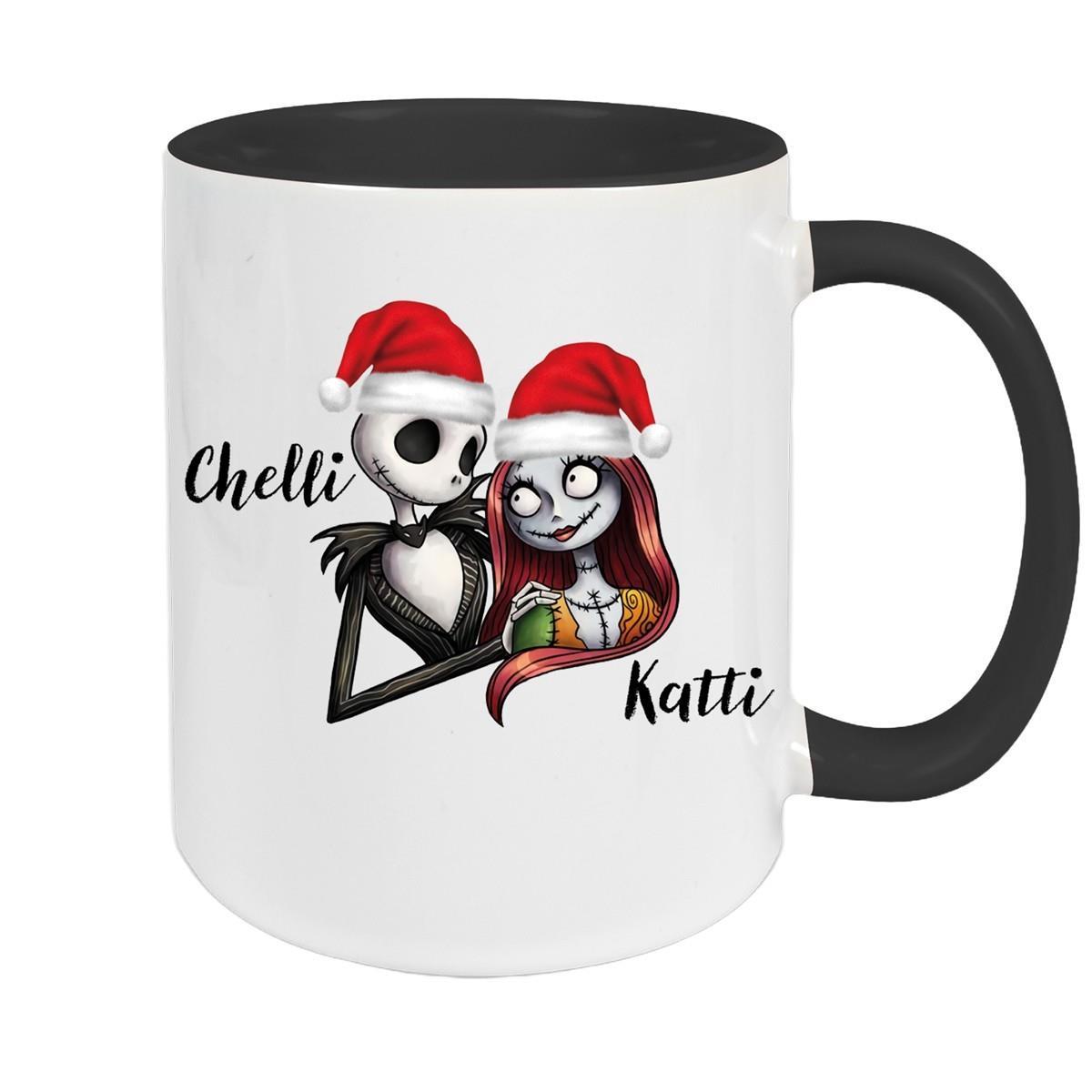 Tasse Wunschname Weihnachten Skull Nightmare before Christmas 3 Keramik Becher versch. Farben