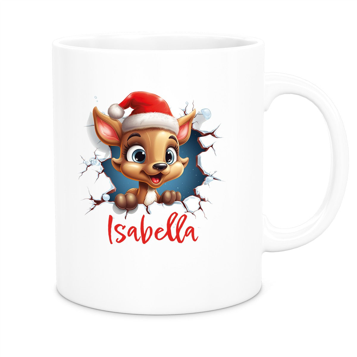 Tasse Wunschname Christmas Rentier 1 Keramik Kinderbecher versch. Farben