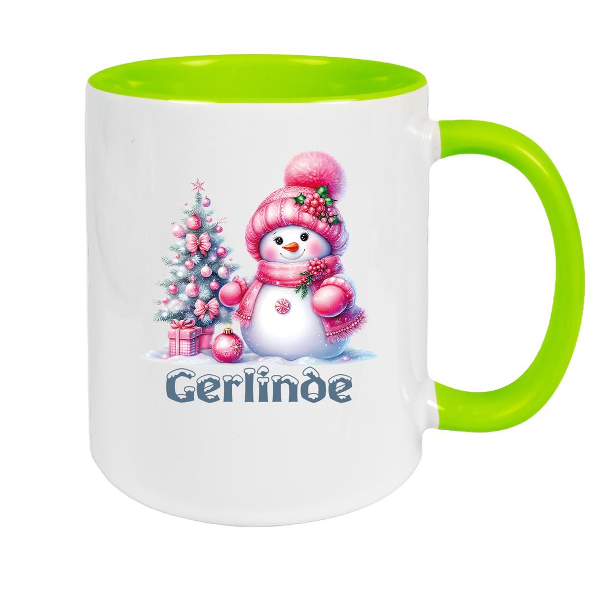 Tasse Wunschname Weihnachten Schneemann 3 Keramik Kinderbecher versch. Farben