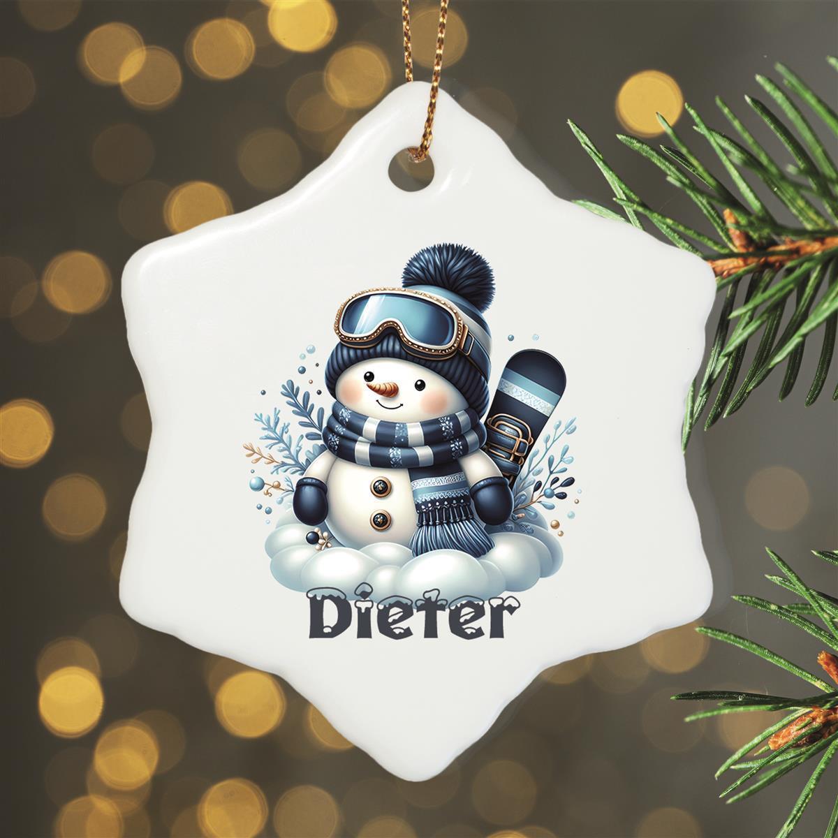Weihnachtsanhänger personalisiert Schneemann 6 Name Motiv Anhänger Keramik, Weihnachtsschmuck, Weihnachtskugel, Christbaumschmuck versch. Formen