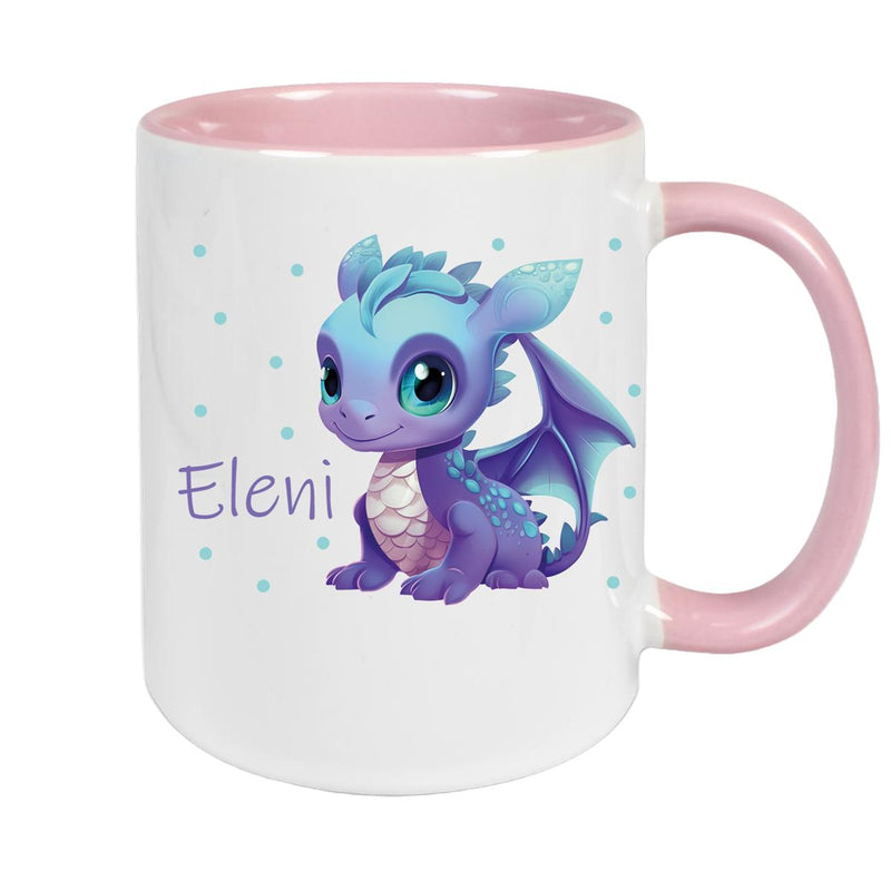 Tasse Wunschname Drache 1 Keramik Kinderbecher versch. Farben