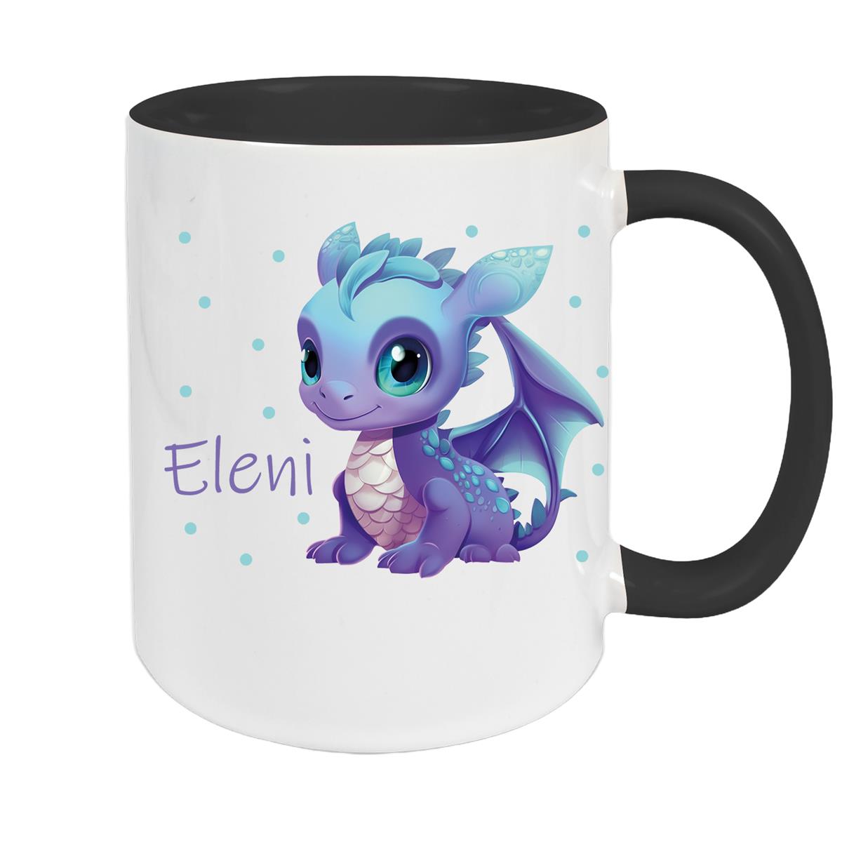 Tasse Wunschname Drache 1 Keramik Kinderbecher versch. Farben