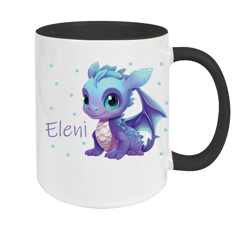Tasse Wunschname Drache 1 Keramik Kinderbecher versch. Farben