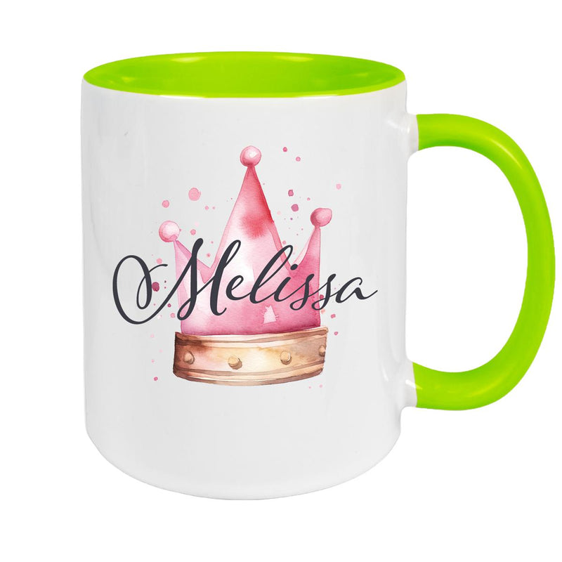 Tasse Krone 1 Wunschname Keramik Kinderbecher personalisiert versch. Farben
