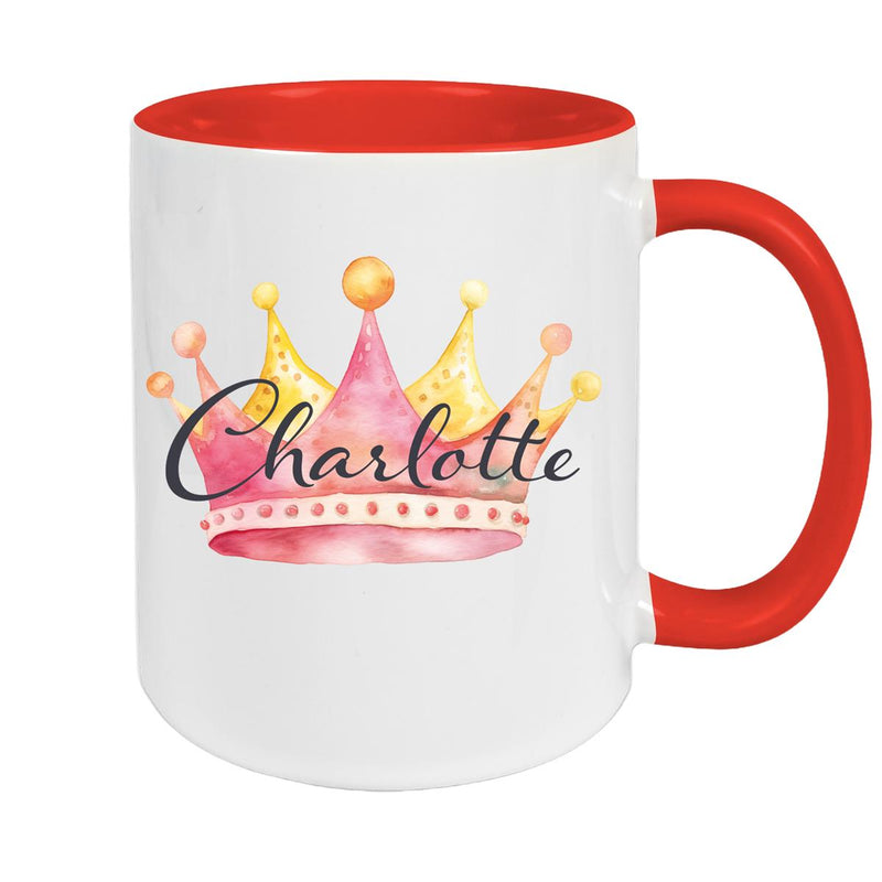 Tasse Krone 2 Wunschname Keramik Kinderbecher personalisiert versch. Farben