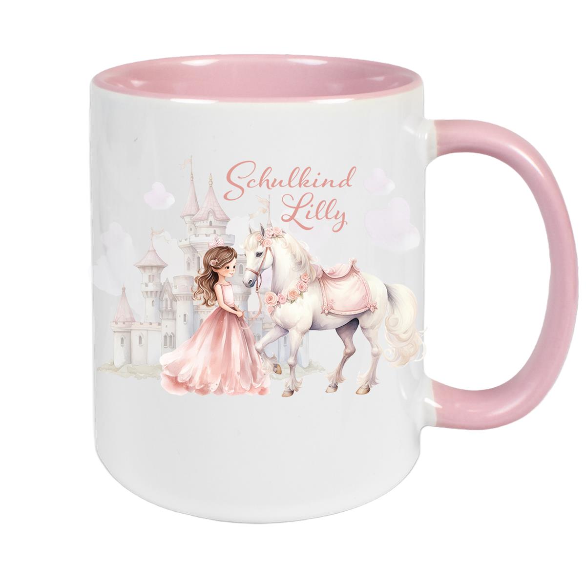 Tasse Kinder Prinzessin 1 Wunschname Keramik Kinderbecher personalisiert versch. Farben