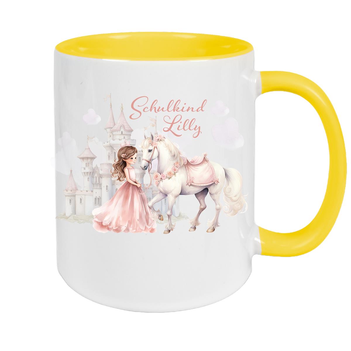Tasse Kinder Prinzessin 1 Wunschname Keramik Kinderbecher personalisiert versch. Farben