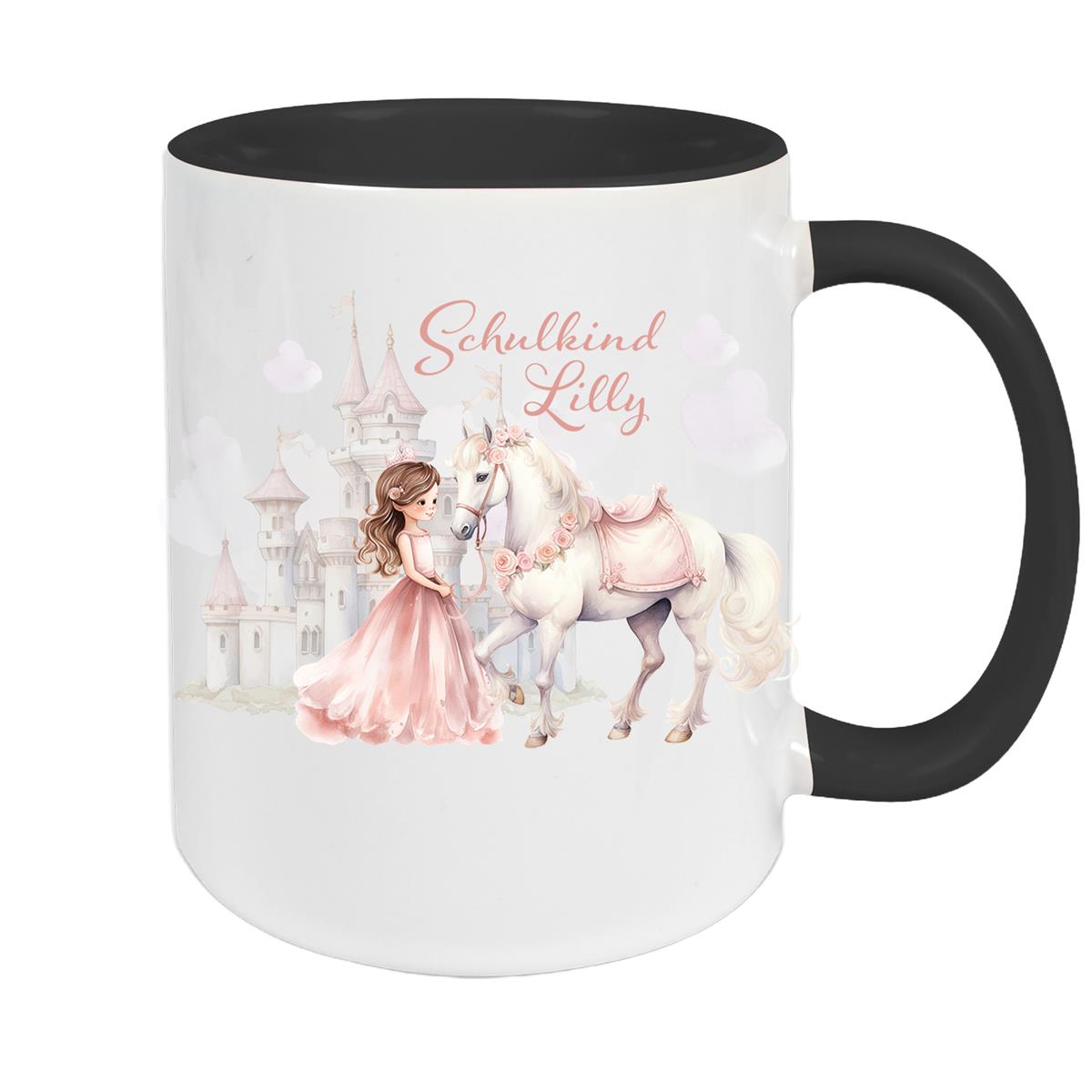 Tasse Kinder Prinzessin 1 Wunschname Keramik Kinderbecher personalisiert versch. Farben