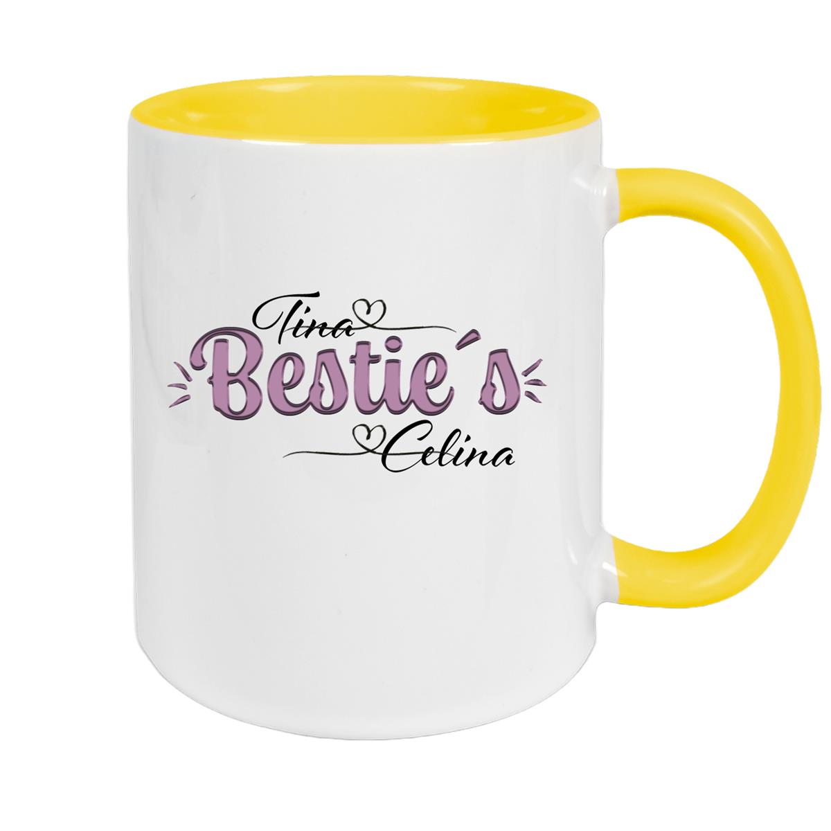 Tasse Wunschname Lieblings-Bestie 1 personalisiert Keramik Becher versch. Farben