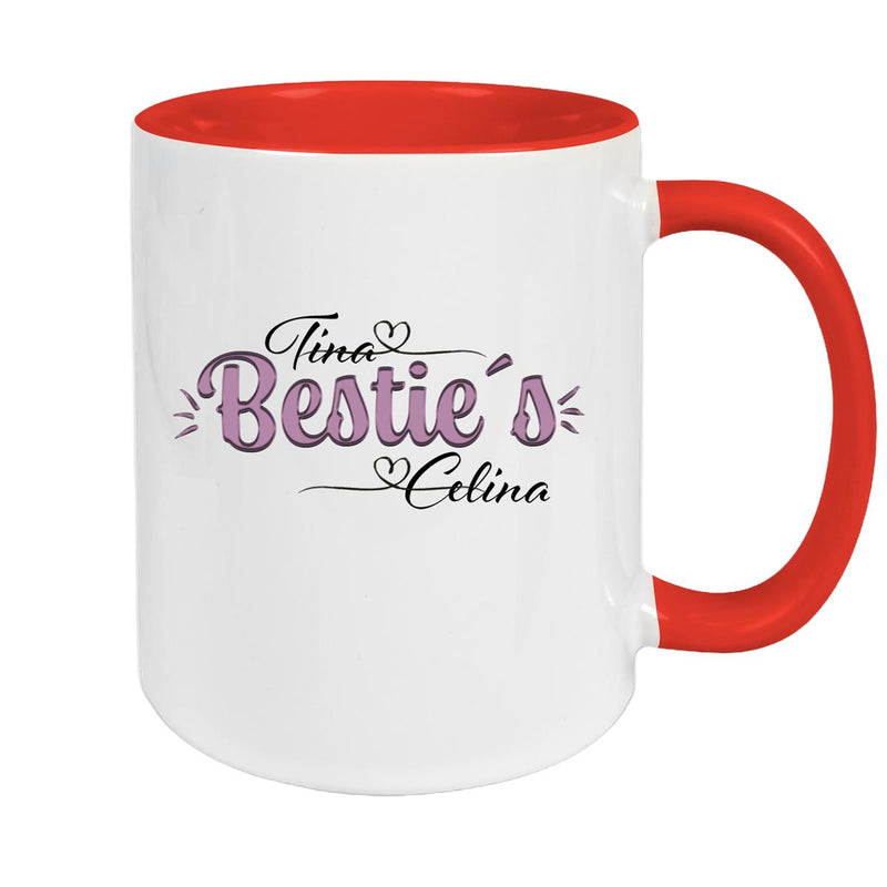 Tasse Wunschname Lieblings-Bestie 1 personalisiert Keramik Becher versch. Farben